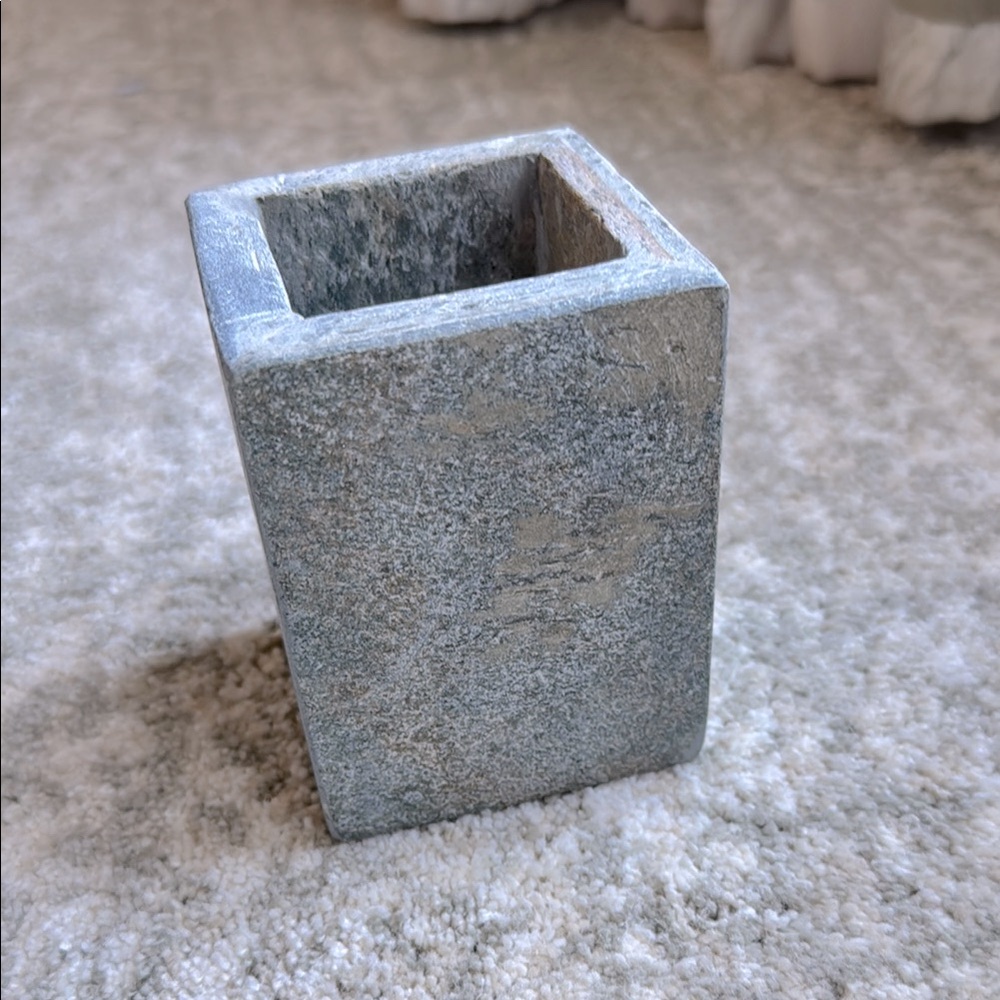 West Elm slate bath tumbler, NWT